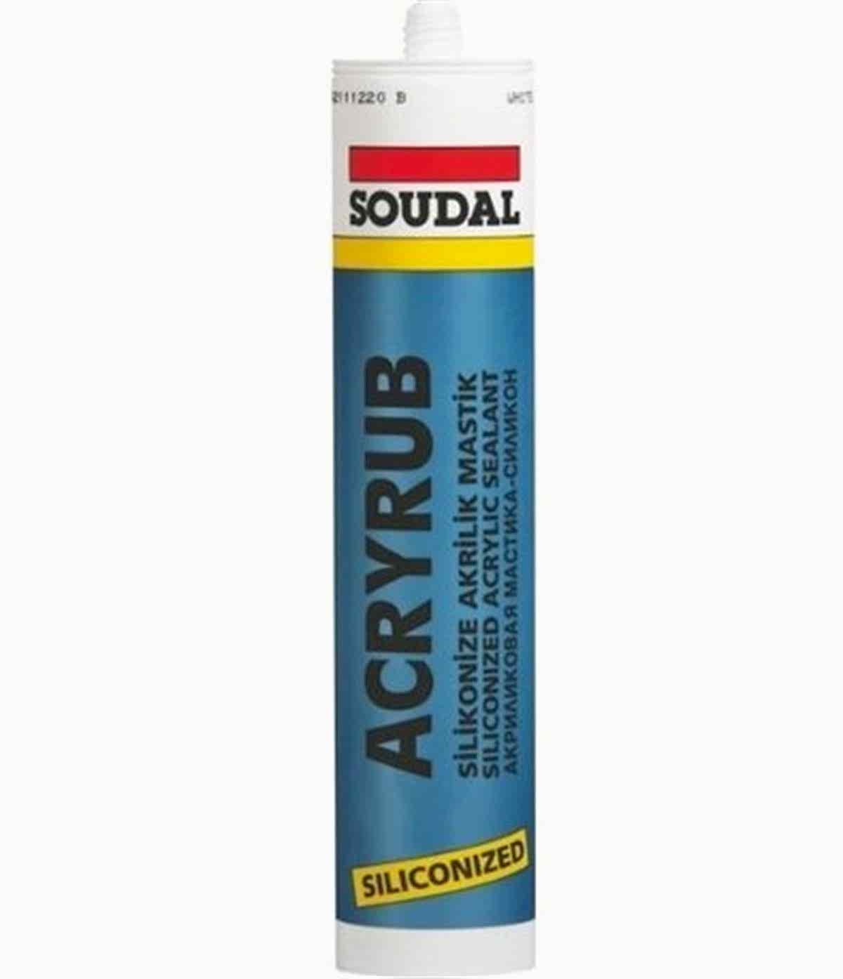SOUDAL ACRYRUB SILIKONIZE MASTIK BEYAZ 600 ML