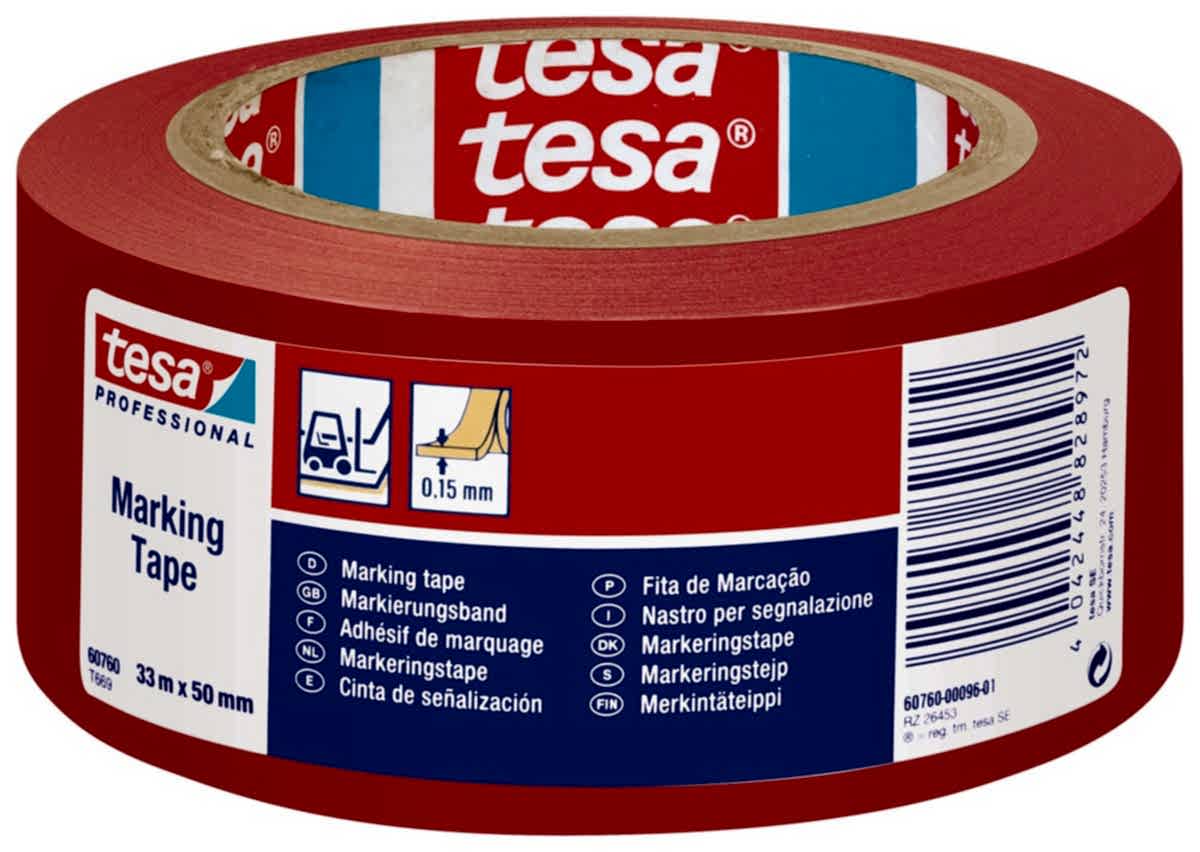 TESA 60760 YER ISARETLEME BANDI KIRMIZI 50MMX33M