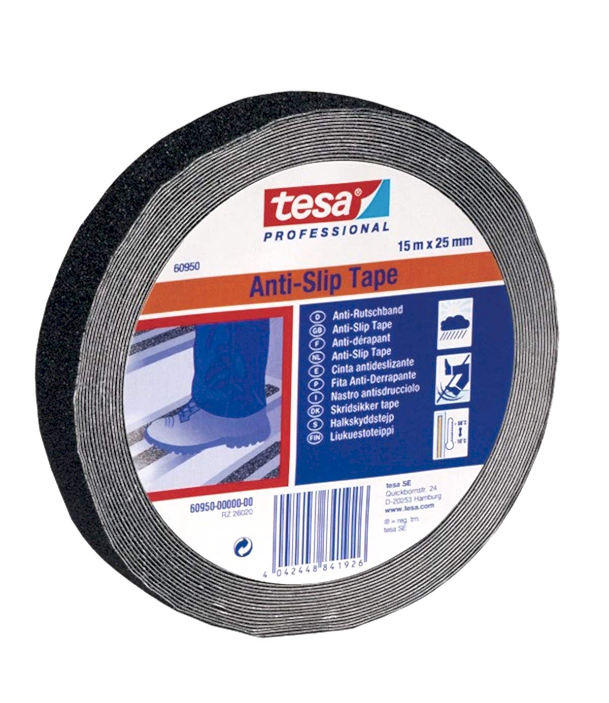 TESA 60950 MERDIVEN KAYDIRMAZ SIYAH  25MMX15M