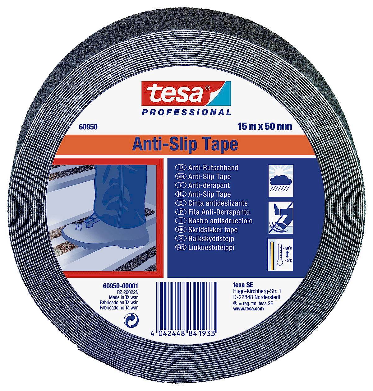 TESA 60950 MERDIVEN KAYDIRMAZ SIYAH 50MMX15M